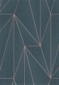 Tapeta GEOMETRIA 3D TRÓJKĄTY turkusowe z miedzią