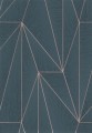 Tapeta GEOMETRIA 3D TRÓJKĄTY turkusowe z miedzią
