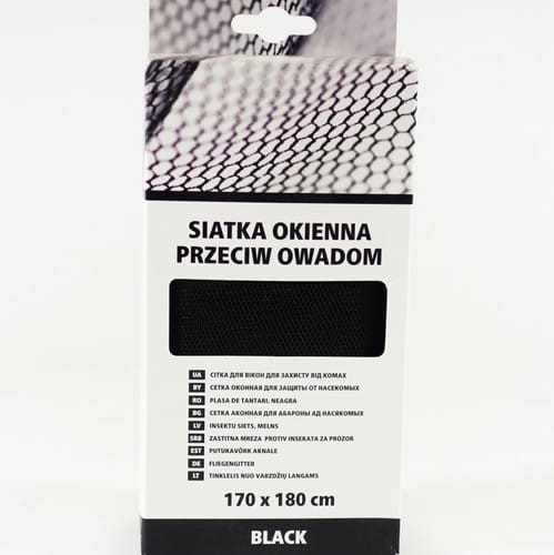 Siatka przeciw owadom czarna 170x180 Scley + rzepy