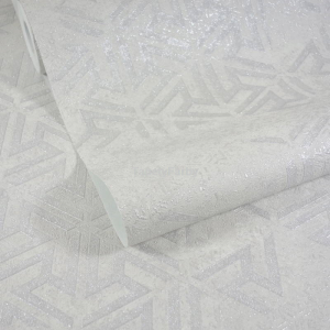 Tapeta GEOMETRIA elegancka srebrna brokat Flizelina