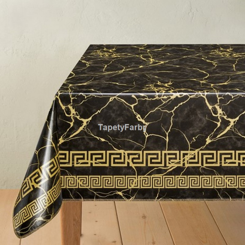 Cerata MARMUR czarny wzór marmuru złote nerwy na metry 10x140cm