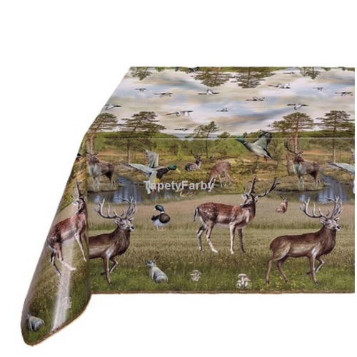 Cerata leśne klimaty jelenie kaczki zające na metry 140x10cm