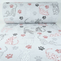 Mata łazienkowa KOTY wzór z KOTAMI szara czarna antypoślizgowa 65x10cm