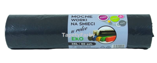 Worki na śmieci 35L LDPE czarne w rolce EKO sanitarne 50x60cm 50szt