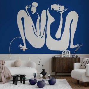 Couple Cobalt- Tapeta w standaryzowanych rolkach