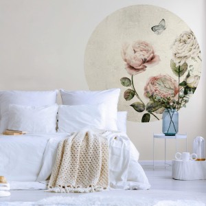 Tapeta Koło Rose Dream White