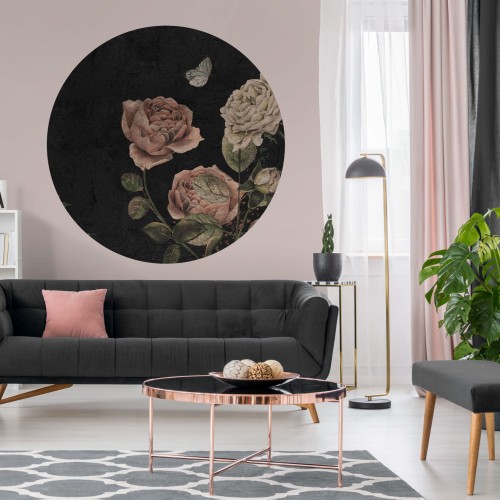 Tapeta Koło Rose Dream Black
