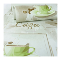 Tapeta kuchenna ZIELONE FILIŻANKI kawa napisy winylowa do mycia