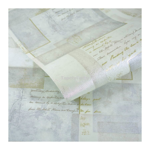 Tapeta LITERY napisy beżowa ze złotem zmywalna winylowa