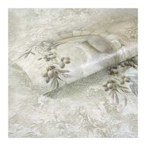 Tapeta ROZETY gałązki OLIWKI greckie klimaty zmywalna winylowa