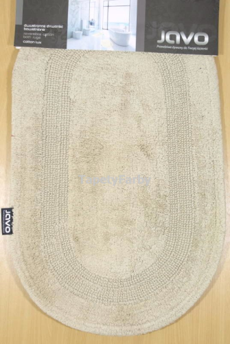 Dywanik bawełniany BEŻOWY owalny COTTON LUX OVAL dwustronny 50x80cm