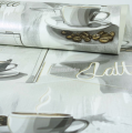 Tapeta kuchenna SZARE FILIŻANKI kawa napisy winylowa do mycia