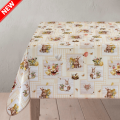 Cerata świąteczna zajączki kurczaki beżowe tło metraż 140x10cm