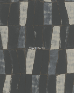 Tapeta z motywem geometrycznym granatowo kremowa bez winylu eko