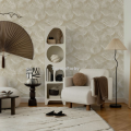 Tapeta delikatne DMUCHAWCE beżowa jasna nowoczesny wzór flizelina do mycia
