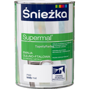 Emalia olejno-ftalowa biała matowa Supermal do drewna metalu Śnieżka 0,8l
