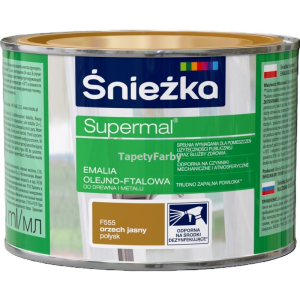 Emalia olejno-ftal. j.orzech połysk Supermal do drewna metalu Śnieżka 0,4l