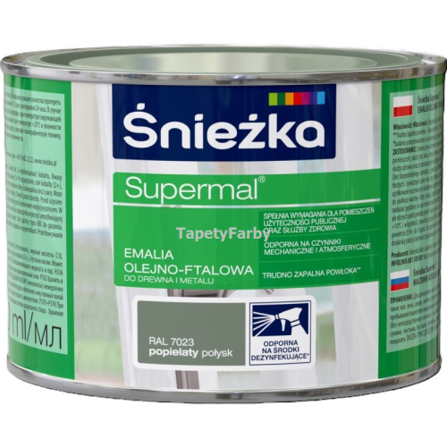 Emalia olejno-ftalowa popielaty połysk Supermal do drewna metalu Śnieżka 0,4l