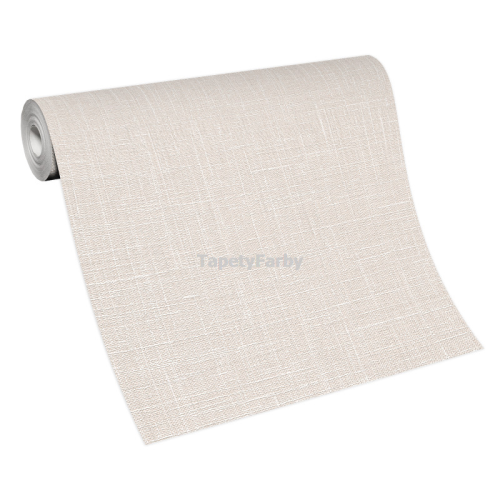 Tapeta jak jasny WOREK beżowy struktura lnu na całe pomieszczenia flizelina