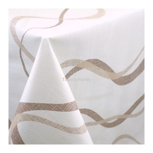 Cerata brązowe FALE nowoczesny wzór struktura lnu na metry