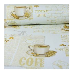 Tapeta kuchenna brązowo szara FILIŻANKI cynamon kawa Winylowa