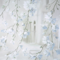 Tapeta KWITNĄCE GAŁĄZKI niebieskie miasto 3D winylowa do mycia
