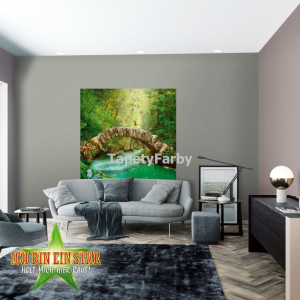 Tapeta KAMIENNY MOST nad rzeką Mural fototapeta flizelina szer.1,6 wys.1,6m