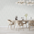 Tapeta FALE GEOMETRYCZNE 3D beżowo-biała elegancka na flizelinie