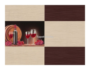 Tapeta do kuchni baru kafelki brązowe czerwone wino winylowa do mycia