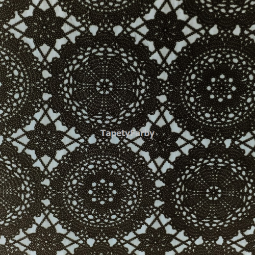 Obrus koronka jak na szydełku czarna na metry 138x10cm