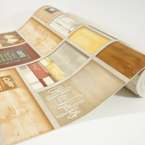 Tapeta do kuchni Filiżanki Kawa Półkiz desek zmywalna