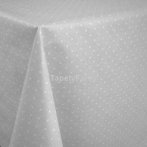 Cerata OBRUS SZARY GROSZKI BIAŁE prod. POLSKA