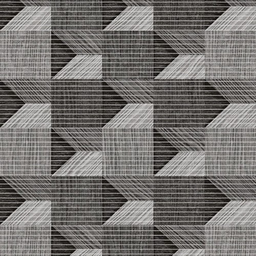 Mata łazienkowa 3D BRYŁY czarne i szare antypośl. 65x10cm