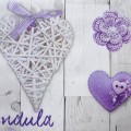 Cerata LAWENDA serca LAWENDOWE bukieciki DESKI na flizelinie 140x10cm
